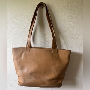 Coach bucket bag tan. Clean with over the shoulder straps
